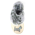 Beige - Side - Lazy Dogz Womens-Ladies Scottie III Faux Fur Lined Slippers