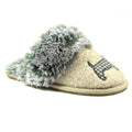 Beige - Front - Lazy Dogz Womens-Ladies Scottie III Faux Fur Lined Slippers