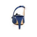 Navy - Back - Lunar Womens-Ladies Ankara Satin Court Shoes