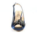 Navy - Pack Shot - Lunar Womens-Ladies Ankara Satin Court Shoes