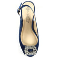 Navy - Lifestyle - Lunar Womens-Ladies Venice Satin Court Shoes