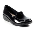 Black - Side - Lunar Womens-Ladies Elsbeth Leather Glossy Shoes