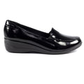 Black - Pack Shot - Lunar Womens-Ladies Elsbeth Leather Glossy Shoes