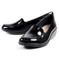 Black - Front - Lunar Womens-Ladies Elsbeth Leather Glossy Shoes