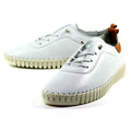 White - Front - Lunar Womens-Ladies Flamborough Leather Shoes