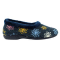 Blue - Back - Lunar Womens-Ladies Goji Snowflake Slippers