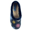 Blue - Pack Shot - Lunar Womens-Ladies Goji Snowflake Slippers