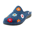 Blue - Close up - Lunar Womens-Ladies Anther Felt Slippers