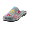 Grey - Close up - Lunar Womens-Ladies Anther Felt Slippers