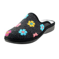 Black - Close up - Lunar Womens-Ladies Anther Felt Slippers