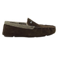 Brown - Side - Lazy Dogz Mens Worley Suede Slippers