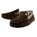 Brown - Close up - Lazy Dogz Mens Worley Suede Slippers