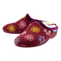 Burgundy - Pack Shot - Lunar Womens-Ladies Juniper Snowflake Slippers