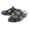 Grey - Pack Shot - Lunar Womens-Ladies Juniper Snowflake Slippers