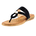 Black - Side - Lunar Womens-Ladies Ezra Sandals