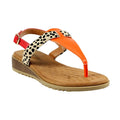 Orange - Front - Lunar Womens-Ladies Gina Sandals