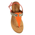 Orange - Side - Lunar Womens-Ladies Gina Sandals