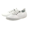 White - Front - Lunar Womens-Ladies Abbie Leather Plimsolls