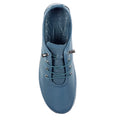 Blue - Side - Lunar Womens-Ladies Abbie Leather Plimsolls