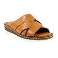 Tan - Front - Lunar Womens-Ladies Gwen Leather Sandals