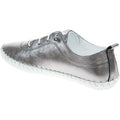 Pewter - Back - Lunar Womens-Ladies St Ives Metallic Leather Plimsolls