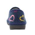 Navy - Back - Lunar Womens-Ladies Joyful Slippers