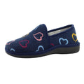 Navy - Side - Lunar Womens-Ladies Joyful Slippers