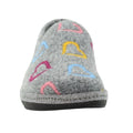 Grey - Front - Lunar Womens-Ladies Joyful Slippers