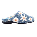 Blue - Side - Lunar Womens-Ladies Plumeria Mule Slippers