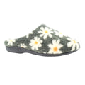 Grey - Front - Lunar Womens-Ladies Plumeria Mule Slippers