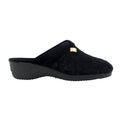 Black - Side - Lunar Womens-Ladies Amaretto Mule Slippers