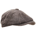 Brown - Front - Mens 8 Panel Wool Blend Newsboy Cap