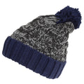 Black-Navy - Front - Childrens-Kids Knitted Tassel Bobble Hat