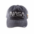 Black - Front - NASA Unisex Adult Logo Vintage Snapback Cap