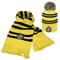 Yellow-Black - Front - Harry Potter Unisex Adult Hufflepuff Hat And Scarf Set