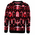 Multicoloured - Front - Star Wars: The Mandalorian Unisex Adult Candy Cane Knitted Jumper