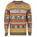 Multicoloured - Front - Star Wars Mandalorian Unisex Adult Repeat Print Knitted Jumper