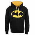 Black - Front - Batman Unisex Adult Contrast Logo Hoodie