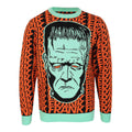 Red-Black-Mint - Front - Universal Monsters Unisex Adult Head Shot Frankenstein Knitted Jumper