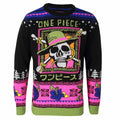 Black - Front - One Piece Unisex Adult Skull Knitted Jumper