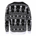 Black-White - Back - The Simpsons Unisex Adult Bart Simpson Skeleton Knitted Jumper