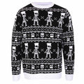 Black-White - Front - The Simpsons Unisex Adult Bart Simpson Skeleton Knitted Jumper