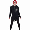 Black - Side - Spiral Direct Womens-Ladies Pocket Kitten Full Zip Hoodie