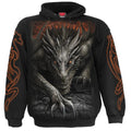 Black - Front - Spiral Direct Unisex Adult Majestic Draco Hoodie