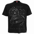 Black - Front - Spiral Direct Unisex Adult Back In Black AC-DC Torn Shirt