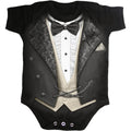 Black - Front - Spiral Direct Baby Tuxed Sleepsuit