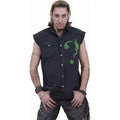 Black - Side - Spiral Direct Unisex Adult Riddler Batman Stone Wash Glow In The Dark Sleeveless Shirt