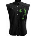 Black - Front - Spiral Direct Unisex Adult Riddler Batman Stone Wash Glow In The Dark Sleeveless Shirt