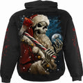 Black - Back - Spiral Direct Unisex Adult Candy Cane Santa Hoodie