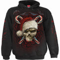 Black - Front - Spiral Direct Unisex Adult Candy Cane Santa Hoodie